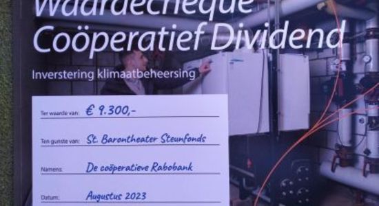 Gift van 9300 Euro van het Rabobank Coöperatiefonds