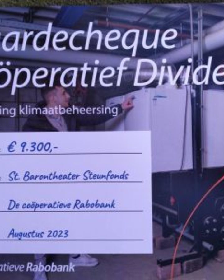 Gift van 9300 Euro van het Rabobank Coöperatiefonds