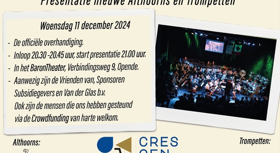 Officiële overhandiging nieuwe Althoorns en Trompetten