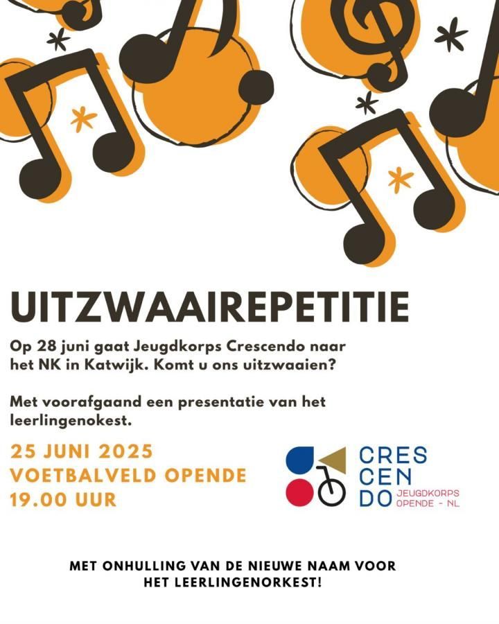 Uitzwaai repetitie Jeugdkorps Crescendo