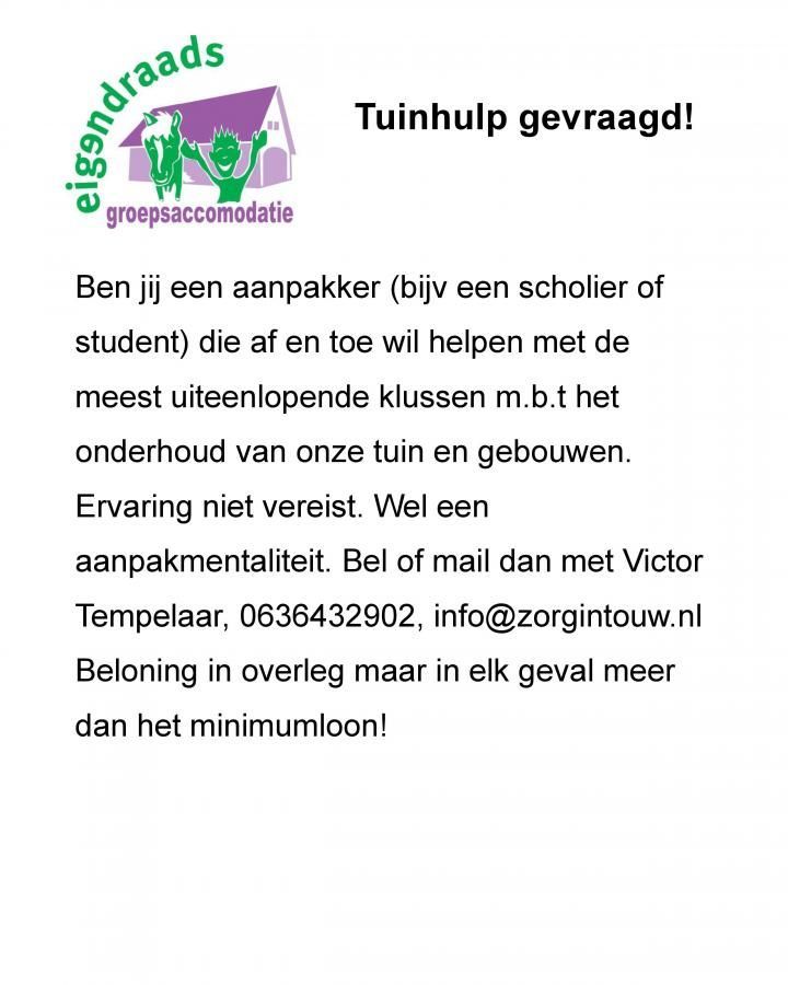 Leuke leerzame bijbaan, reageer snel